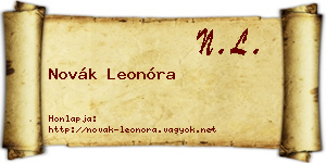 Novák Leonóra névjegykártya